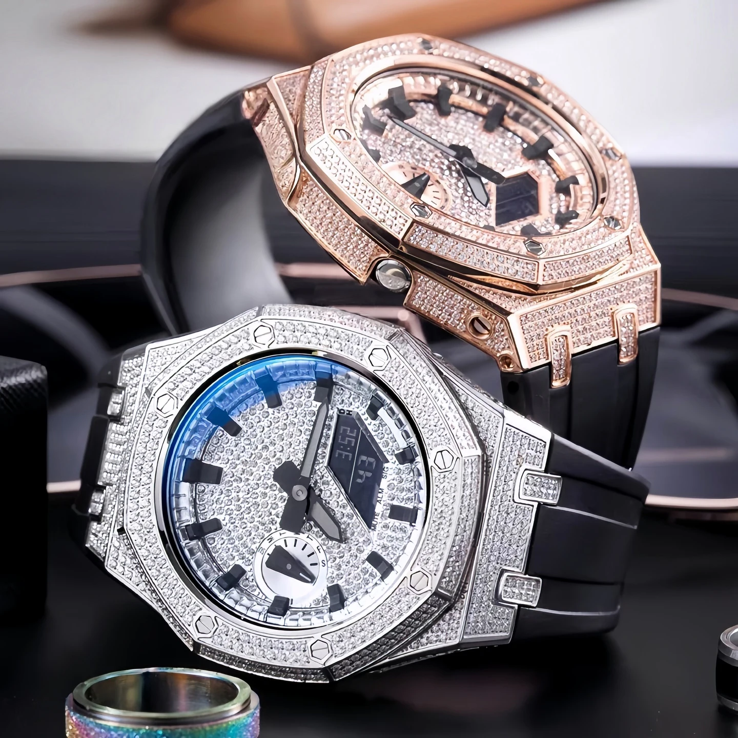 

Комплект для модификации Casio GA-2100/2110: циферблат «Звездное небо» с бриллиантами, корпус и ремешок для серий GA2100/GA2110/B2100