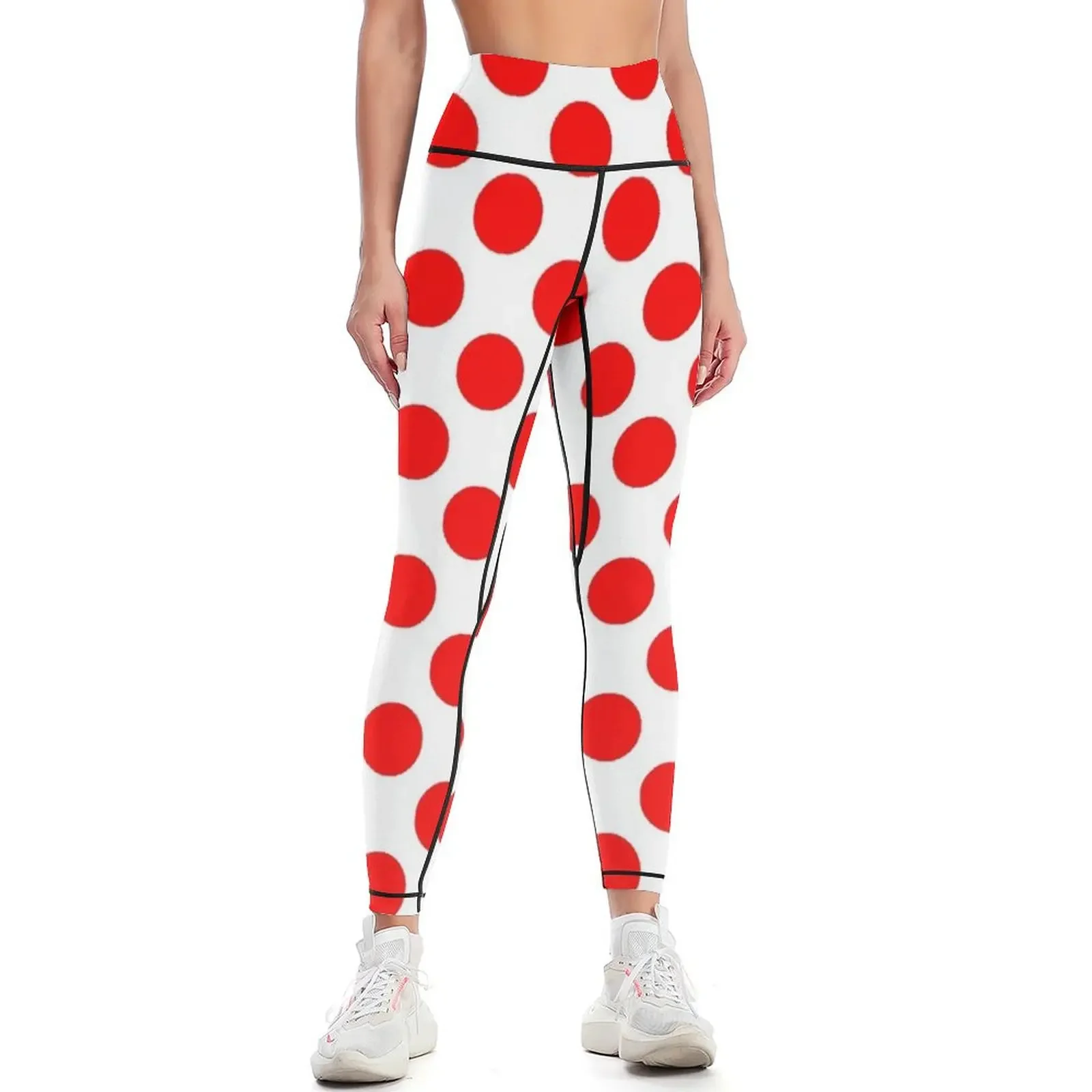 White & Red Polka Dots by Orikall Leggings Sweatpants legging push up for fitness Clothing fitness Womens Leggings