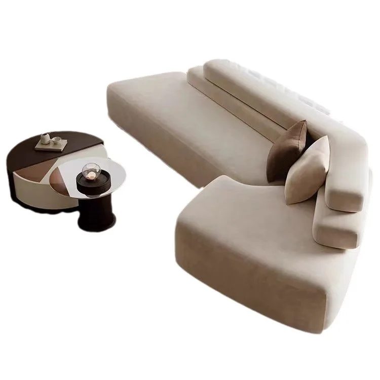 CX special-shaped corner minimalist sofa wabi sandy wind straight row technology cloth sofa