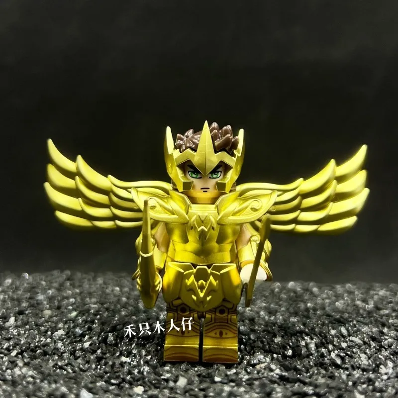 New Creative Gold Saint Knight Brick Robot Model Hobby Collection Children's Educational Toys Gift for Children