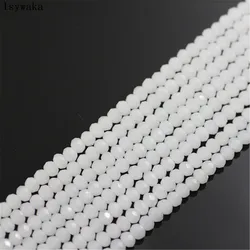 Isywaka Solid white 170pcs 2mm Rondelle  Austria faceted Crystal Glass Beads Loose Spacer Round Beads for Jewelry Making