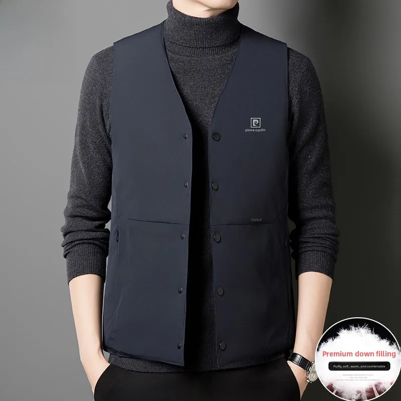 

Мужской легкий пуховый жилет Pierre Cardin: новая утепленная теплая куртка для осени и зимы, модная городская повседневная модель