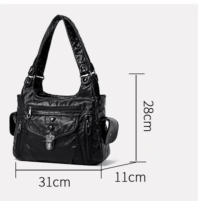 Women Bag High Quality Simple Shoulder Pack Luxury Soft PU Leather Purses and Handbags Designer Ladies Tote Bags Large Capacity