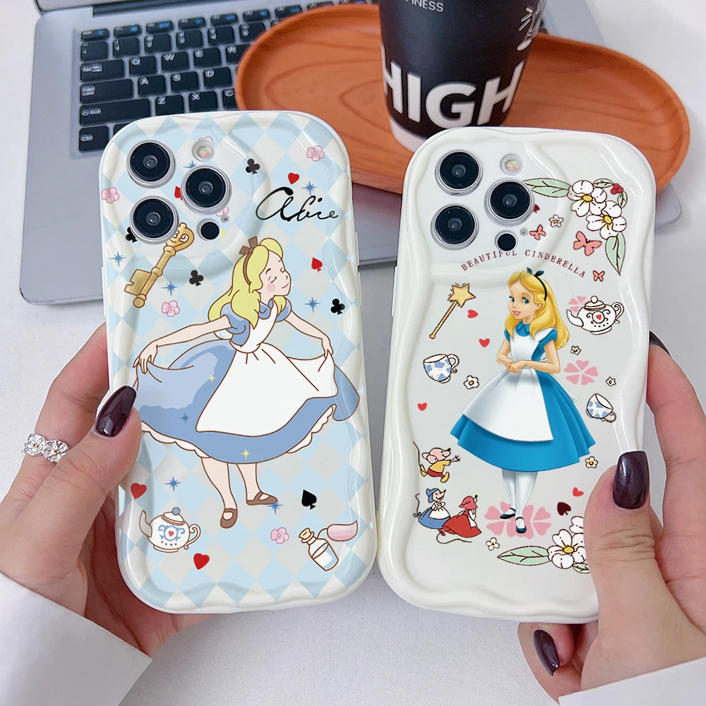 Disneys Princess Alice Phone Case for Samsung Galaxy A57 A56 A55 A54 A53 A52 A37 A26 A25 A17 A16 A07 A06 4G 5G 3D Wave Cover