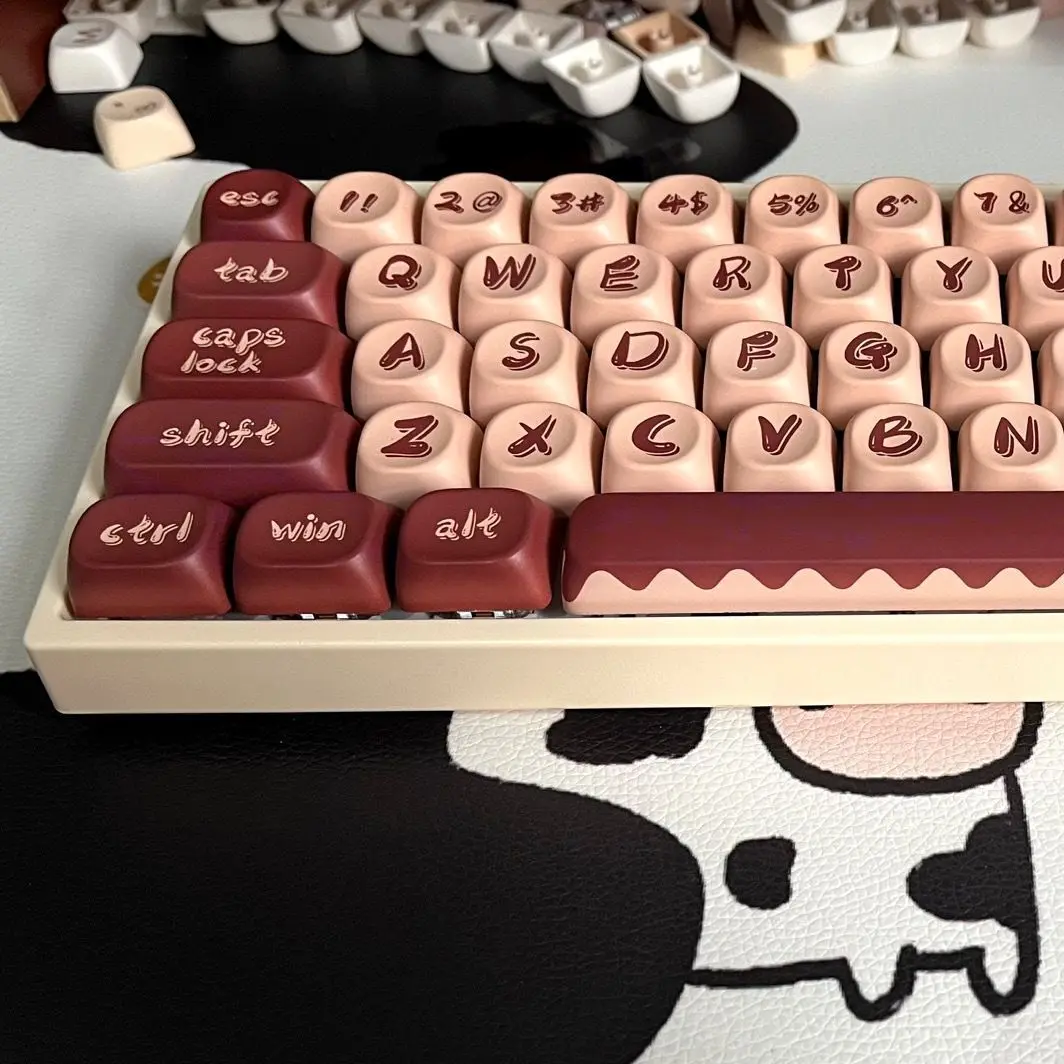 Chocolate Mechanical Keyboard Cap MOA Height pbt Keycap 68/75/84/87/98/100/Keycap