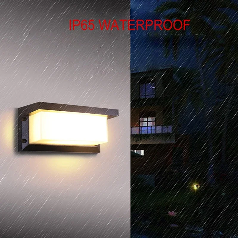 IP65 waterproof Nordic modern LED wall lamp Aluminum lamp body and acrylic lampshade indoor home garden courtyard fence decor