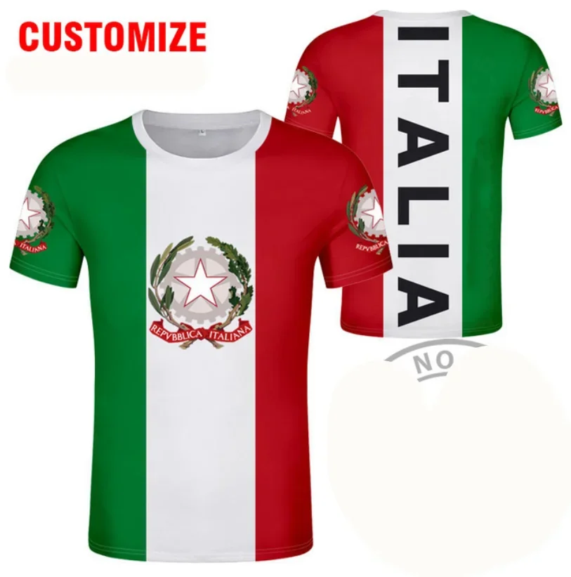 ITALY T Shirt Diy Free Custom Made Name Number Ita t-shirt Nation Flag It Italian Country Italia College Print Logo Text Clothes