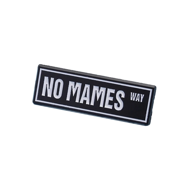  Stylish Black Base With White Lettering Pin For Casual Wear Party Accessories
