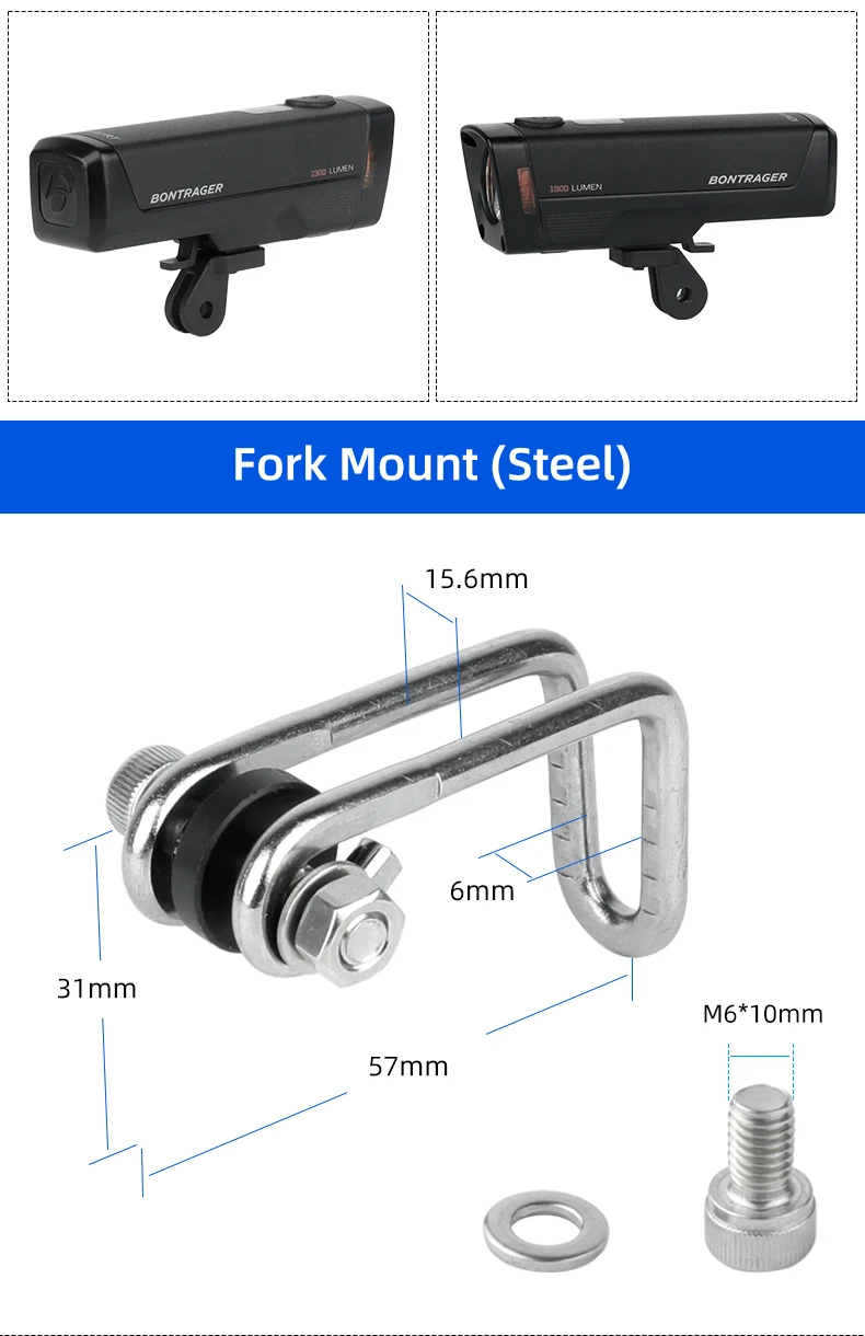 Scheinwerferhalterung Passend für Trek Bontrager Ion Pro, Kompatibel mit GoPro-Kamera, Fahrradlenker-Vorbau-Gabel-Helmhalterung – Detail 6