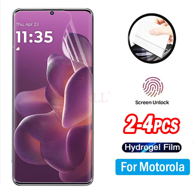 

2-4 шт. гидрогелевая пленка с полным покрытием для Motorola Edge 60 Fusion 60s 70 X50 X40 X30 S30 Pro S50 G85 Razr + защитные пленки для экрана