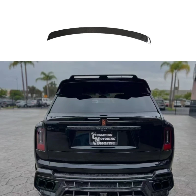 M-style carbon fiber rear spoiler for Rolls Royce Cullinan modified upgraded luggage compartment spoiler body components