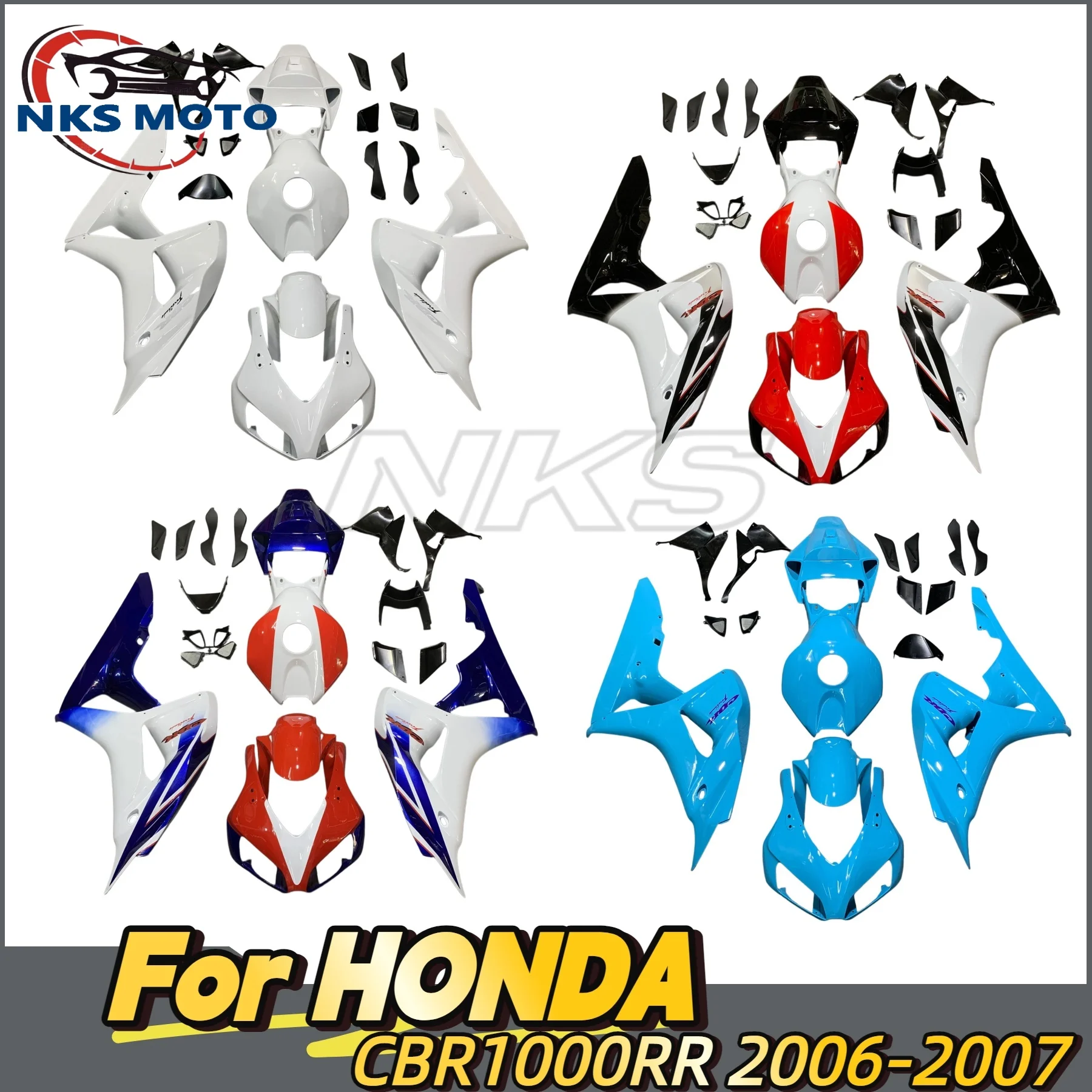 

For HONDA CBR1000RR CBR 1000RR CBR 1000 RR 2006 - 2007 ABS Unpainted Components Cowl Body Bodywork Fairing Injection Molding