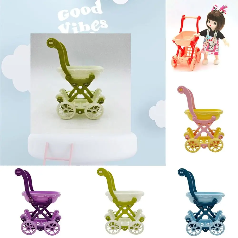 Accessories 1:6 Dollhouse Small Cart Toys Accessories DIY Shopping Cart Gift Pretend Play Toys Girl