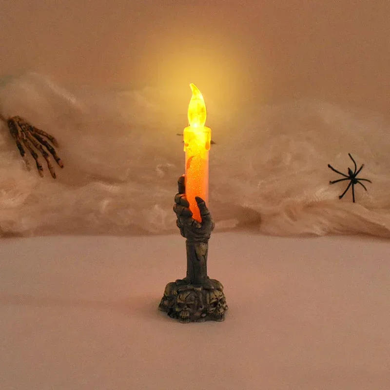 Halloween LED Ghost Candle Light Halloween Happy Party Decor Candle Light Gift Home Horror Prop Pumpkin Skeleton Han Light