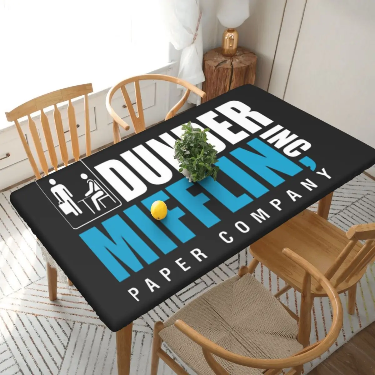 Dunder Mifflin Paper Company Essential Custom Rectangular Tablecloth Oilproof Table Cover for Dining Events Table Cloth