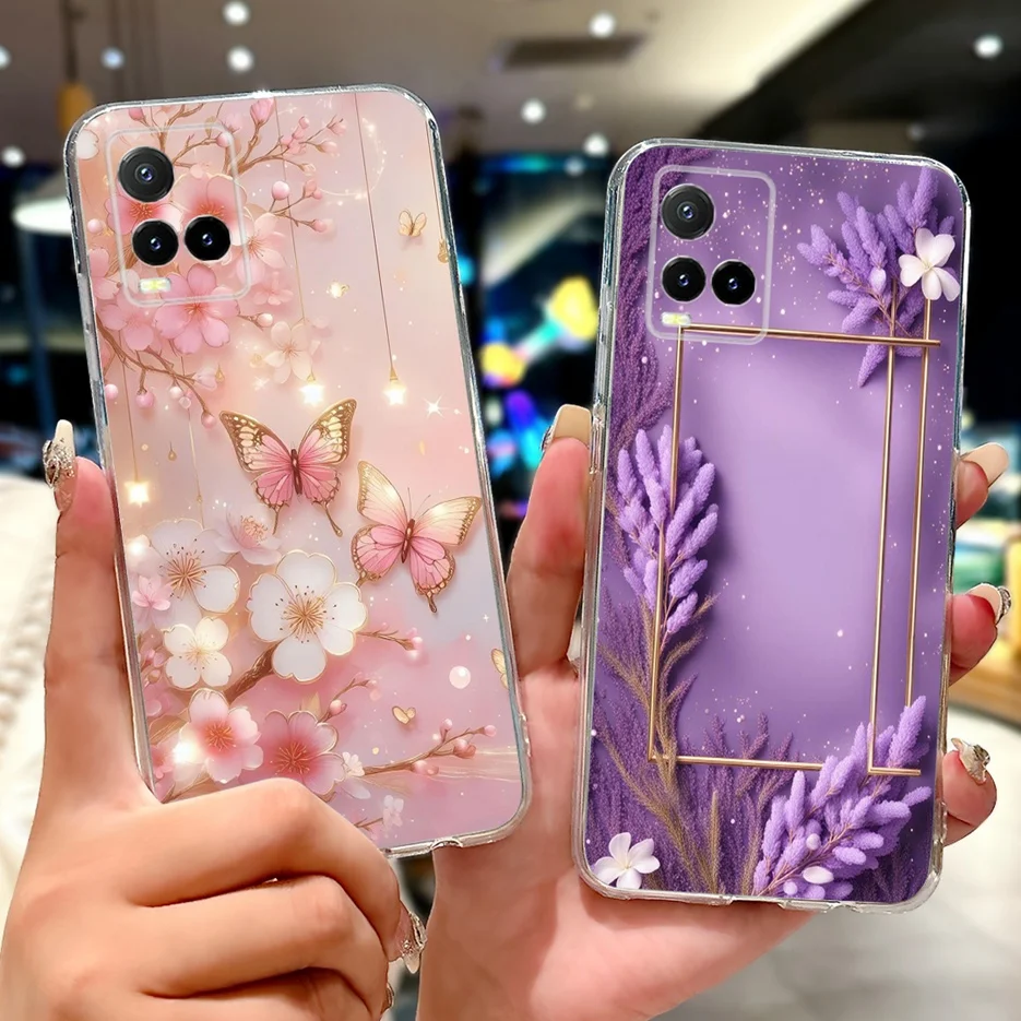 For Vivo Y21 Y21s Y21t CaseVivo Y33s 4G V2109 New Luxury Painted Cover Soft Silicone Phone Case For Vivo Y21s Y 21 VivoY21 Shell