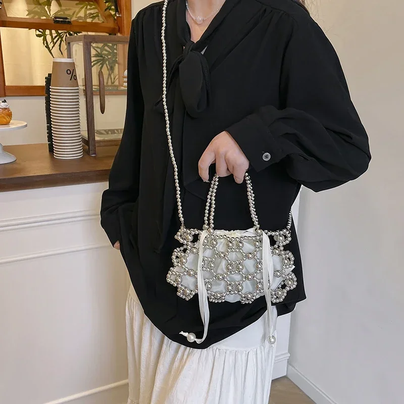 

Spring Summer Fashion Hollow Out Beaded Shoulder & Crossbody Bags for Women 2026 Hot Sale String Sense of Luxury Grace Handbags