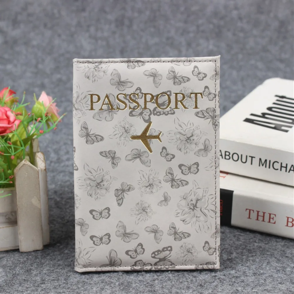 

New Butterfly Print Passport Holder PU Leather Waterproof Passport Cover Multi-function Credit Card Case Travel