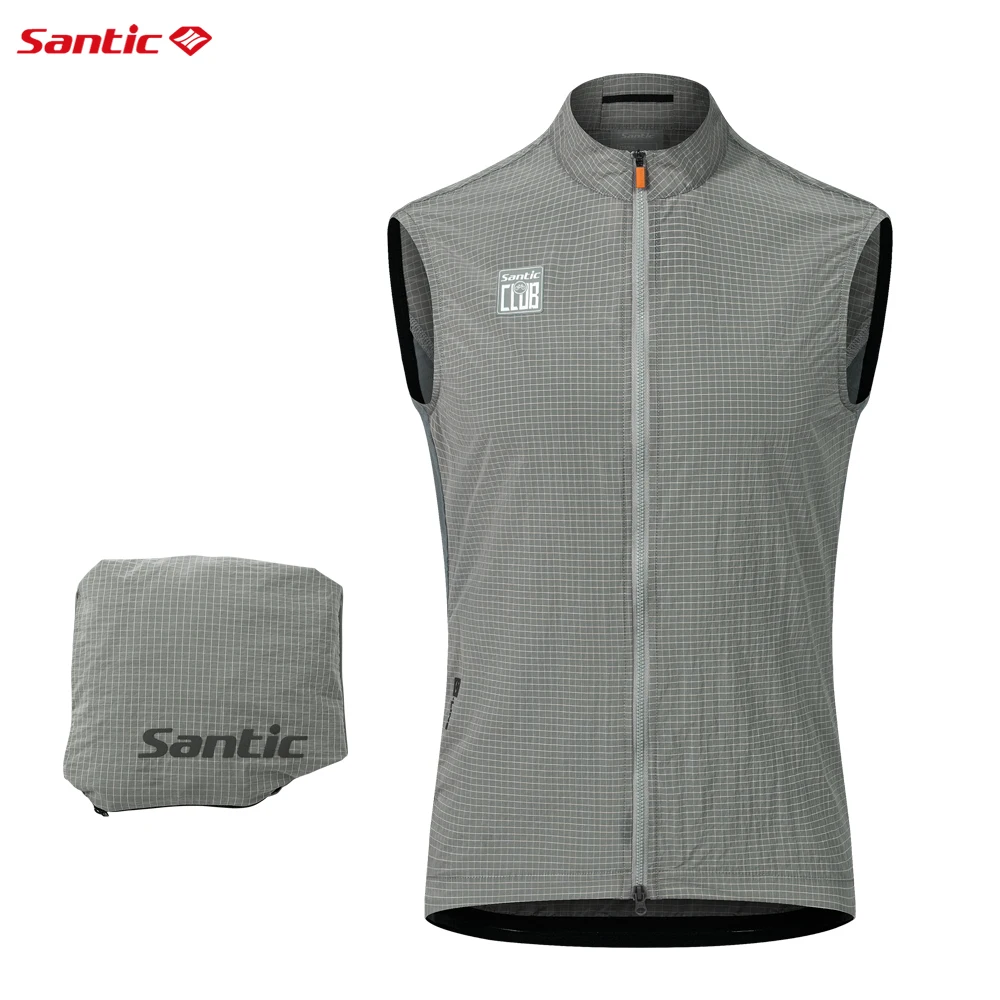 Santic Men Cycling Vest Winter Windproof Lightweight Cycling Vest Sleeveless Cycling Clothes WZ24C07048