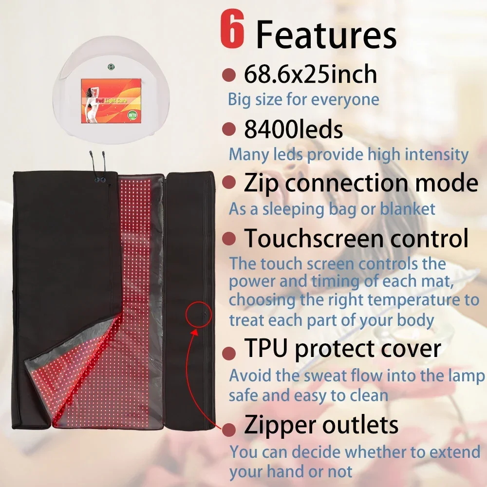 red light therapy near infrared sleeping bag for Body Slimming Pain Relief Wrap Red Light Therapy blanket