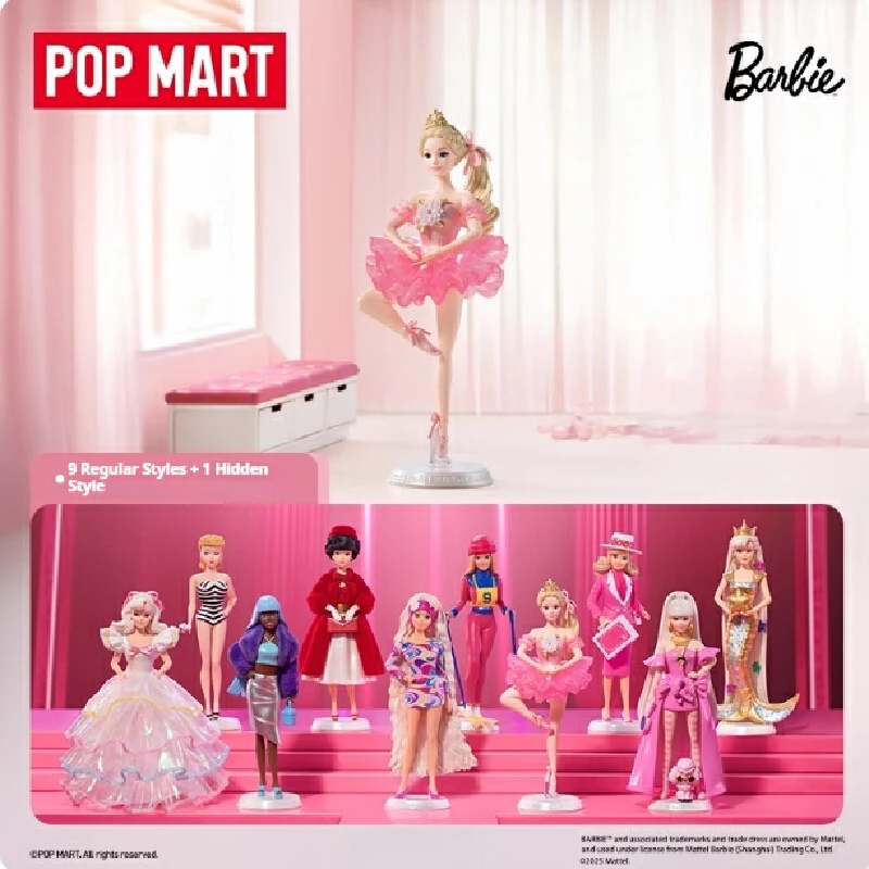 Caja ciega de mano Popmart Barbie, serie de moda genuina, juguetes de moda, adornos, caja misteriosa de moda, decoración, regalo sorpresa