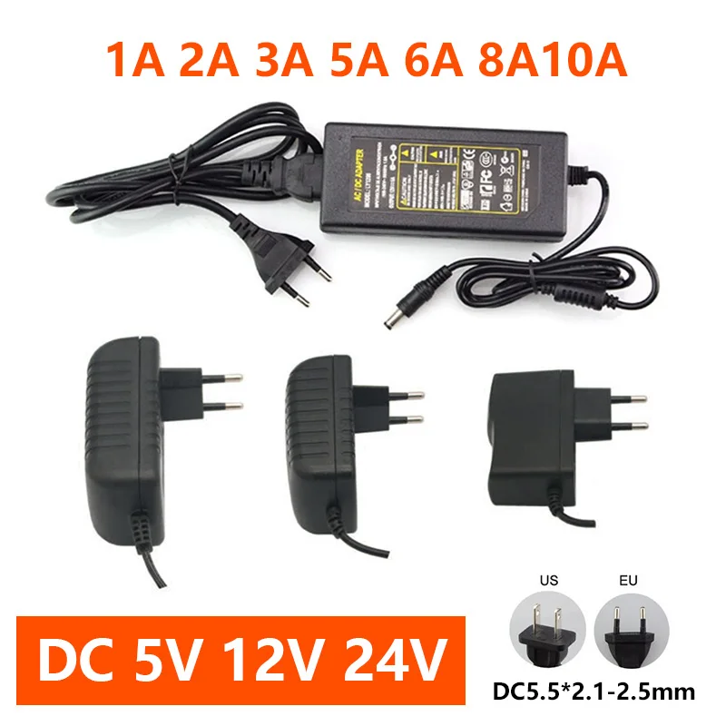 

Power Supply 220V AC Adapter DC 5V 6V 8V 9V 10V 12V 13V 15V 24V Universal Charger 1A 2A 3A 5A 6A 8A 10A EU US For LED Driver