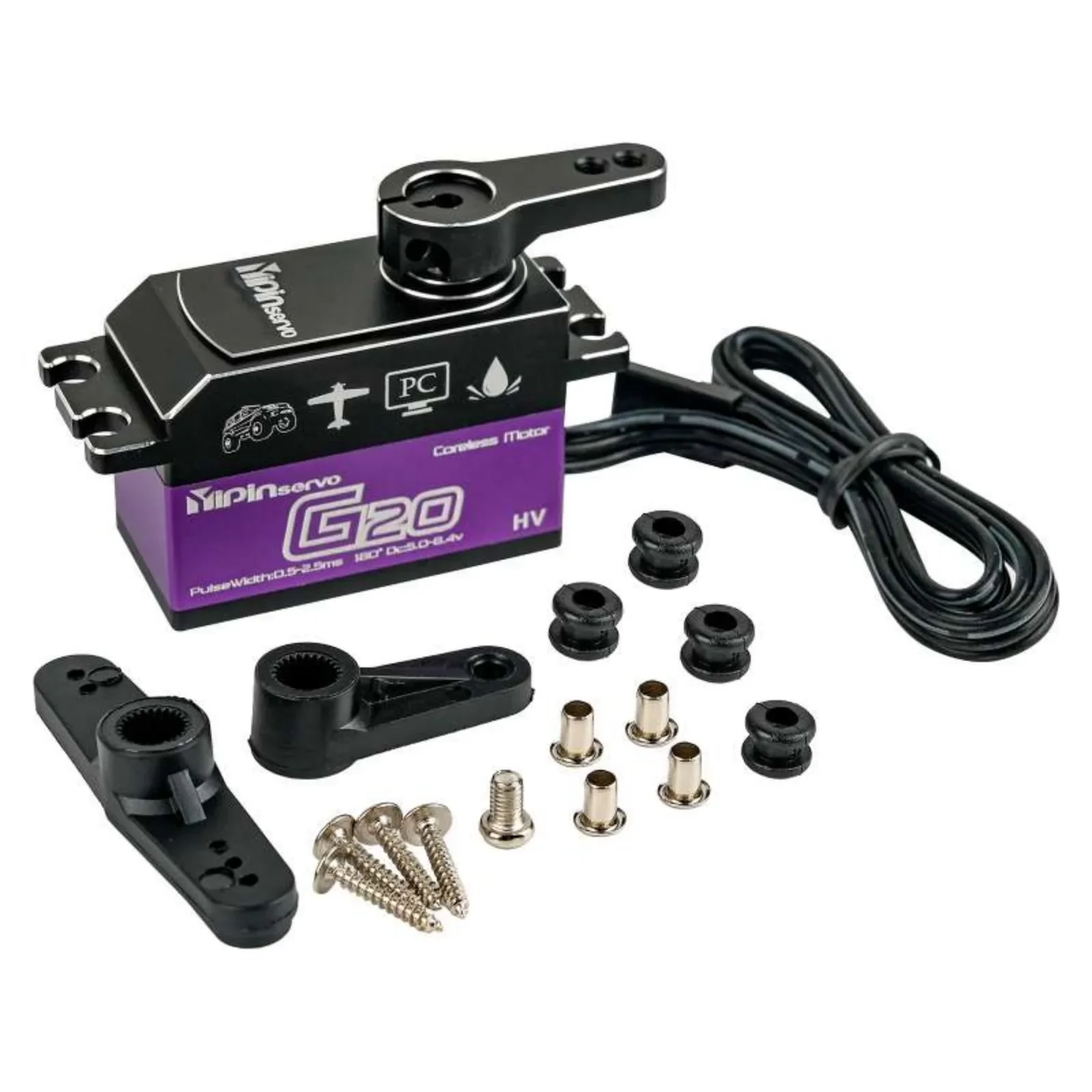 

20 кг цельнометаллический цифровой сервопривод без сердечника с высоким крутящим моментом 180 270 360 градусов RC сервопривод для скалолазания автомобиля самолет робот