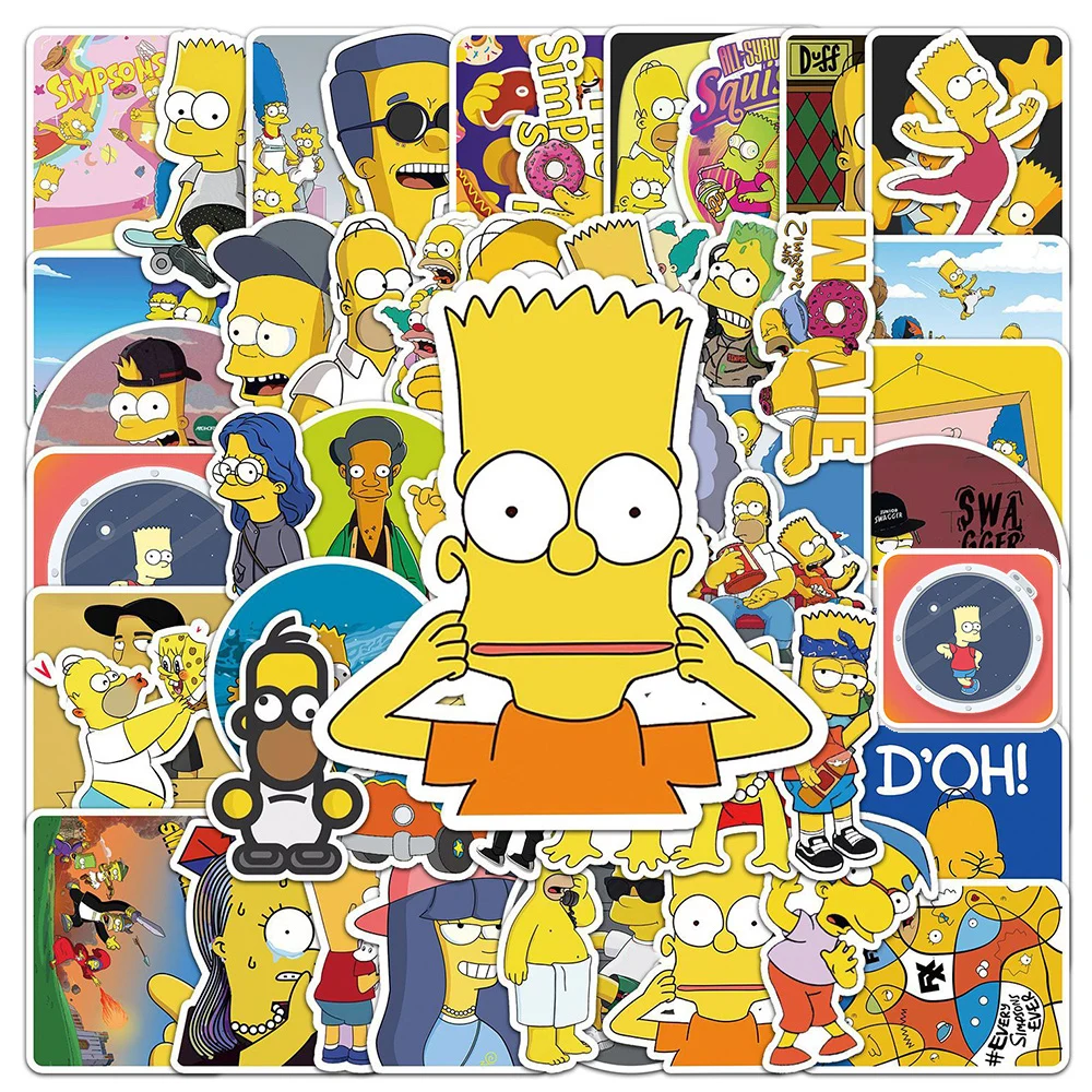 10/30/50PCS The Simpsons Cartoon Stickers Graffiti DIY Skateboard Laptop Luggage Motorcycle Bike PVC Waterproof Sticker Decals