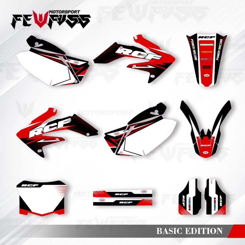 

Графические наклейки Fewfuss, наклейки для мотоцикла, фон на заказ для Honda 2004, 2005, 2006, 2007, 2008, 2009, CRF250R 001