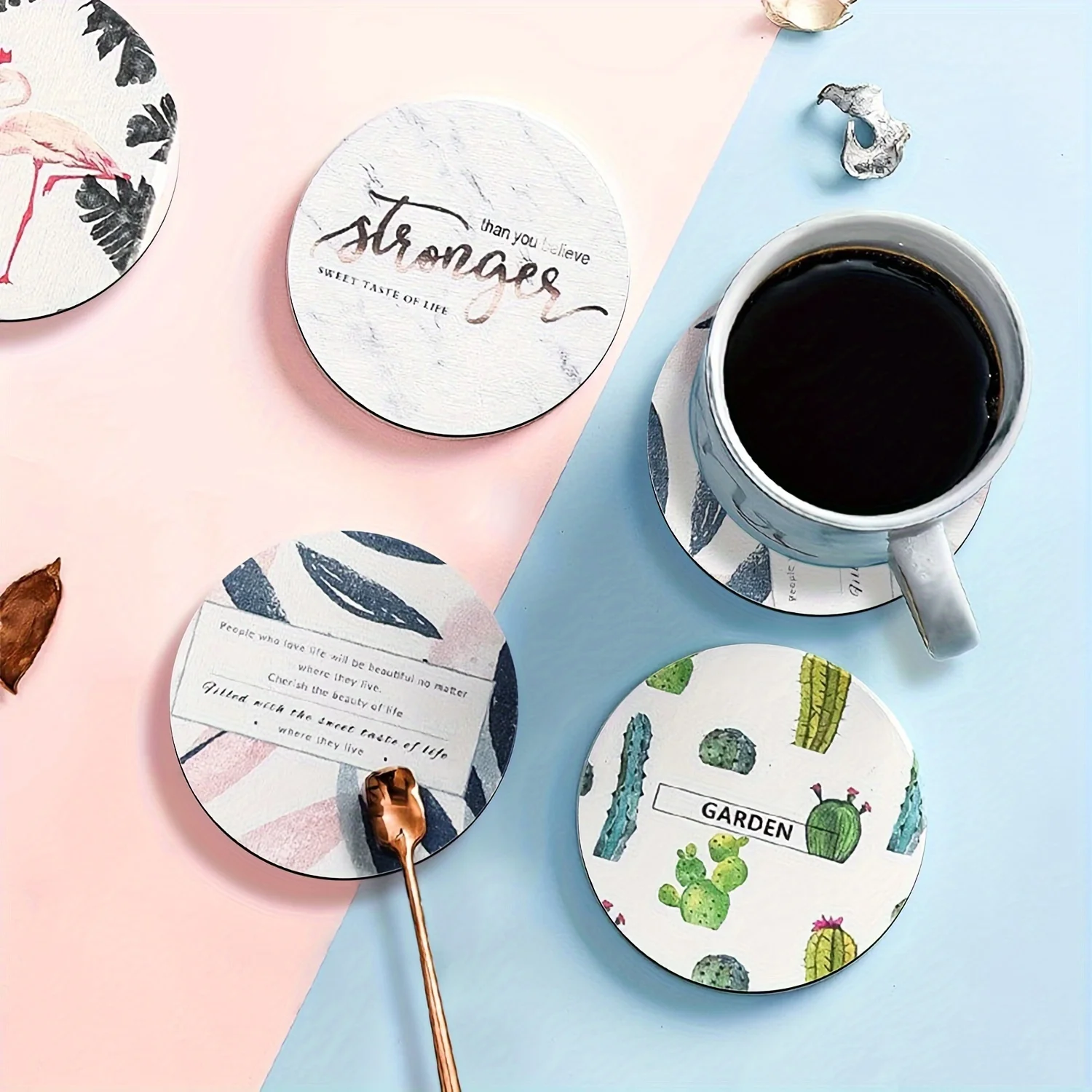 30PCS Washable Blank Sublimation Coasters,Soft 10cm Cup Coasters- Anti-Slip, Bendable for DIY Festive Occasions