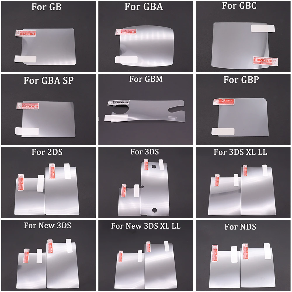 2/5PCS Top Bottom HD Clear Protective Film For GB GBA GBC GBA SP DSL NDSL NDSI XL LL For 2DS New 3DS XL LCD Screen Protector
