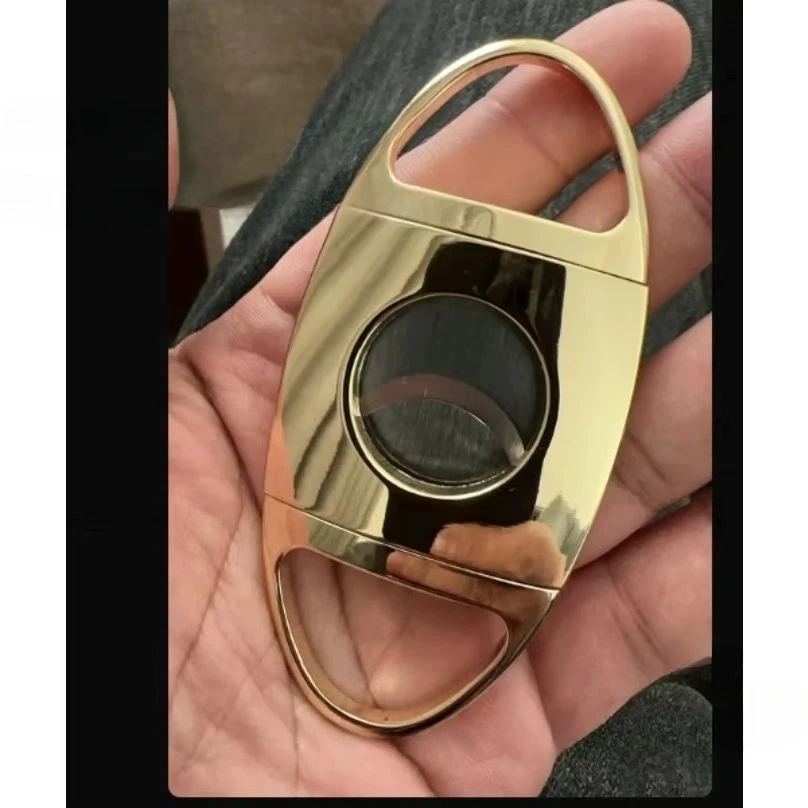 New Promotional Pure Metal Cigar Scissors Stainless Steel Double-edged Thickened Gift Box