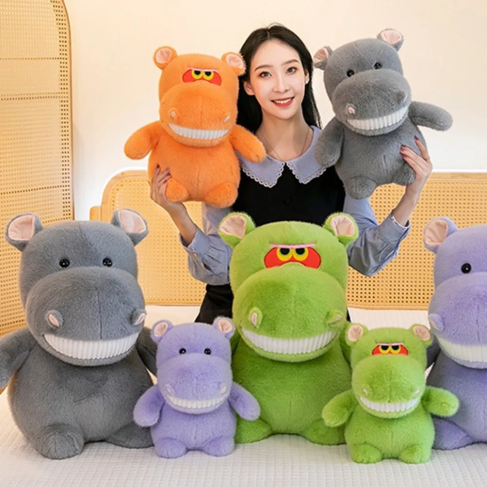 The Bouncy Pig Moo Deng Plush Toys Cute Cartoon Angry Baby Hippo Doll Soft Stuffed Pygmy Hippopotamus Pillow Sofa Ornament