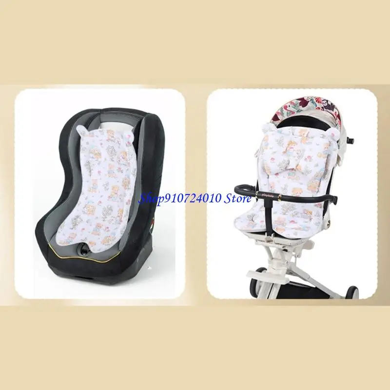 77HD مطبوعة عربات الأطفال وسادة مقعد نسيج القطن مريحة على الوجهين تصميم عربة بطانة لحديثي الولادة والأطفال الصغار