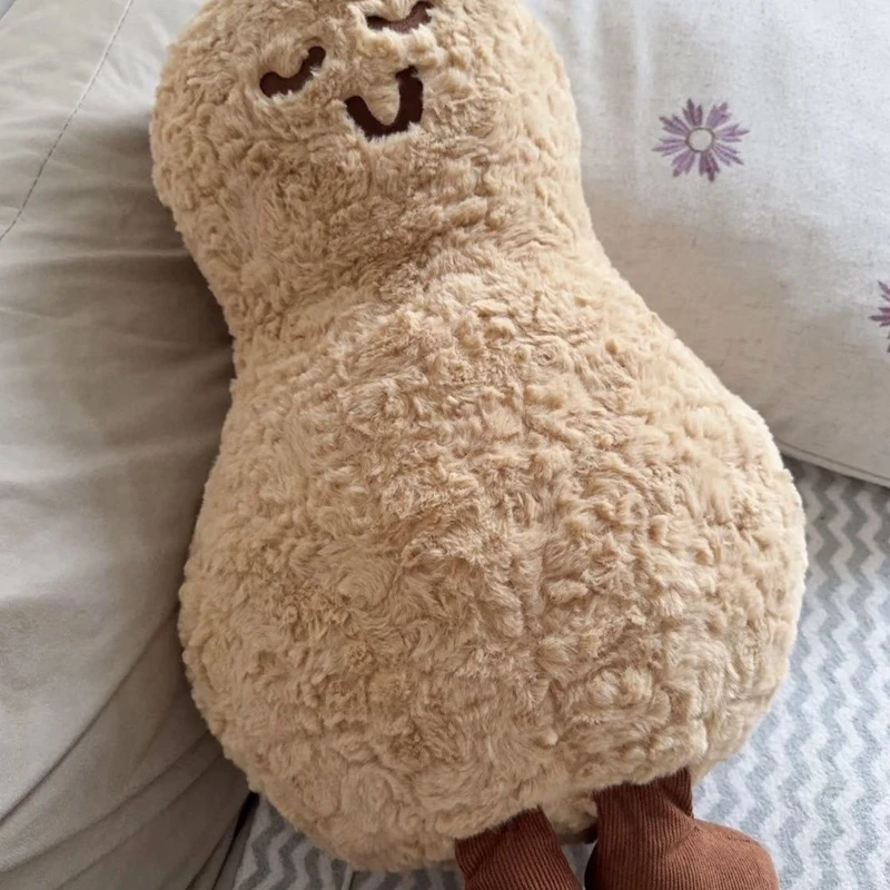 Grande plante d'arachide de 60cm, jouet en peluche marron, mignon et doux, grande poupée d'oreiller d'arachide, parfait pour le festival et l'anniversaire des enfants