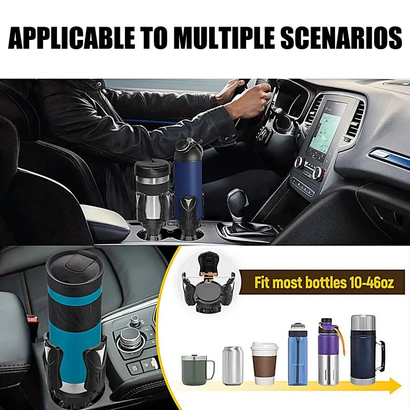 Cup Holder Expander For Car Adjustable Expandable Insert Extender Cup Holder Expander & Organizer For Big Drinks