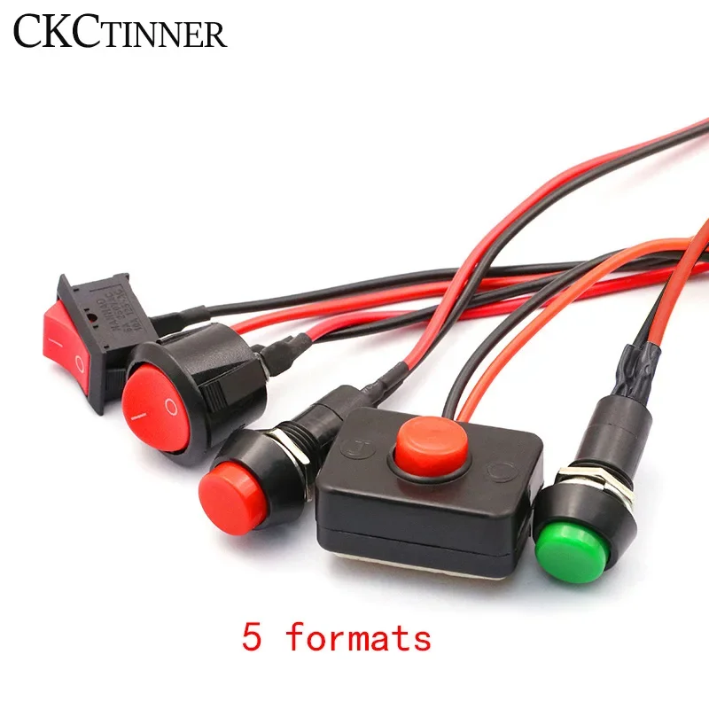 1pcs  Push button switch waterproof small car circuit wire speaker electrical mini boat shape round line