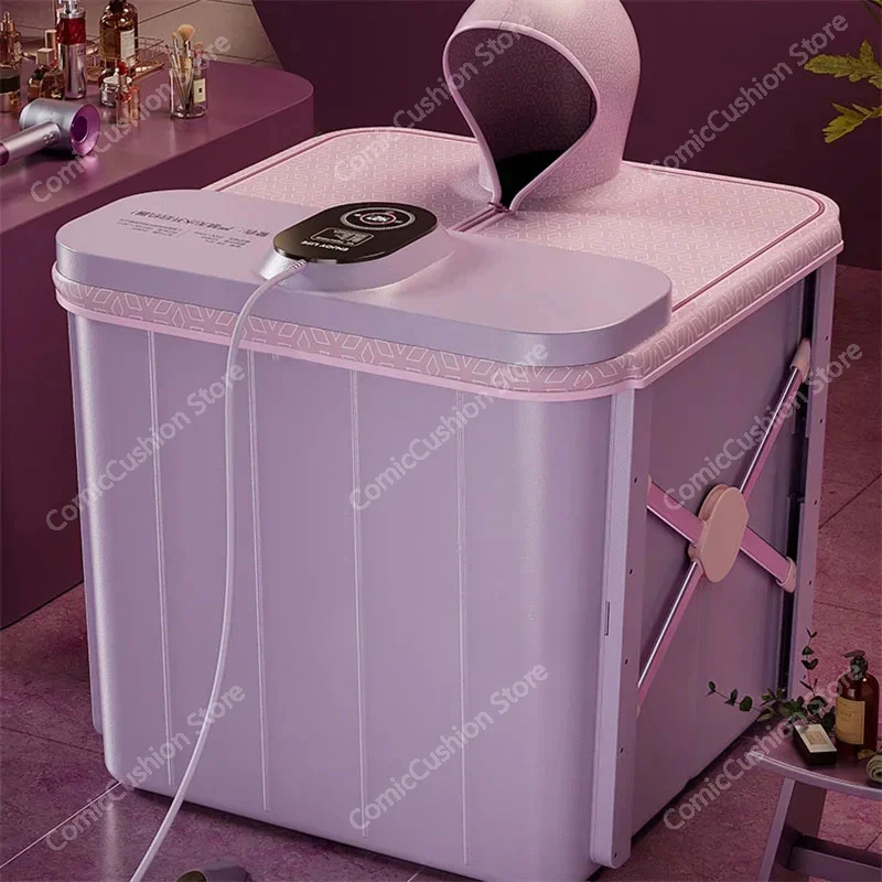 Folding Bath Bucket Adult Automatic Heating Household Full Body Sweat Steam  Barrel Constant Temperature Thickening tub