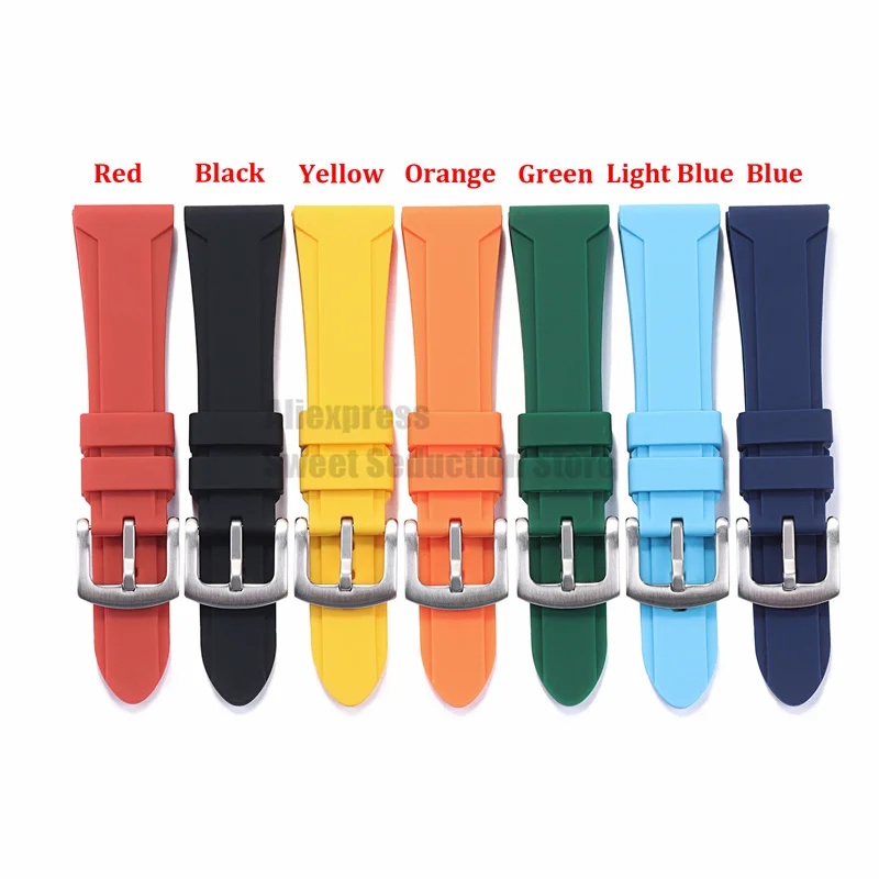 22mm 24mm 26mm Silicone Rubber Watch Strap Universal Sport Bracelet Women Men Wristband for Panerai Watch Band Accessories