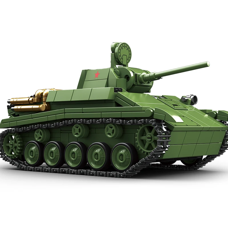 2025 New Small Particle Building Blocks Puzzle T-70 Tank Assembly Toy 99A Armored Vehicle Children's Gift Model