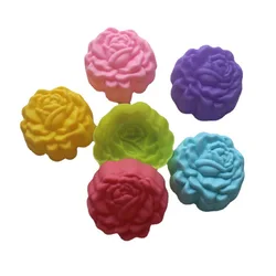 20Pcs 5cm Rose Flower Silicone Cake Mold Cupcake Cup Heat Resistant Nonstick Soap Chocolate Pudding Ice Molds Baking Tools
