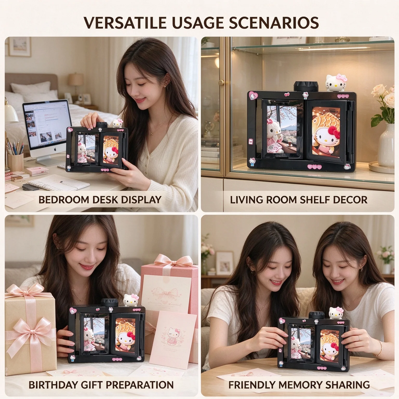 Polaroid rotating photo album flip page pvc frame creative desktop ornament instant picture display table decor unique birthday
