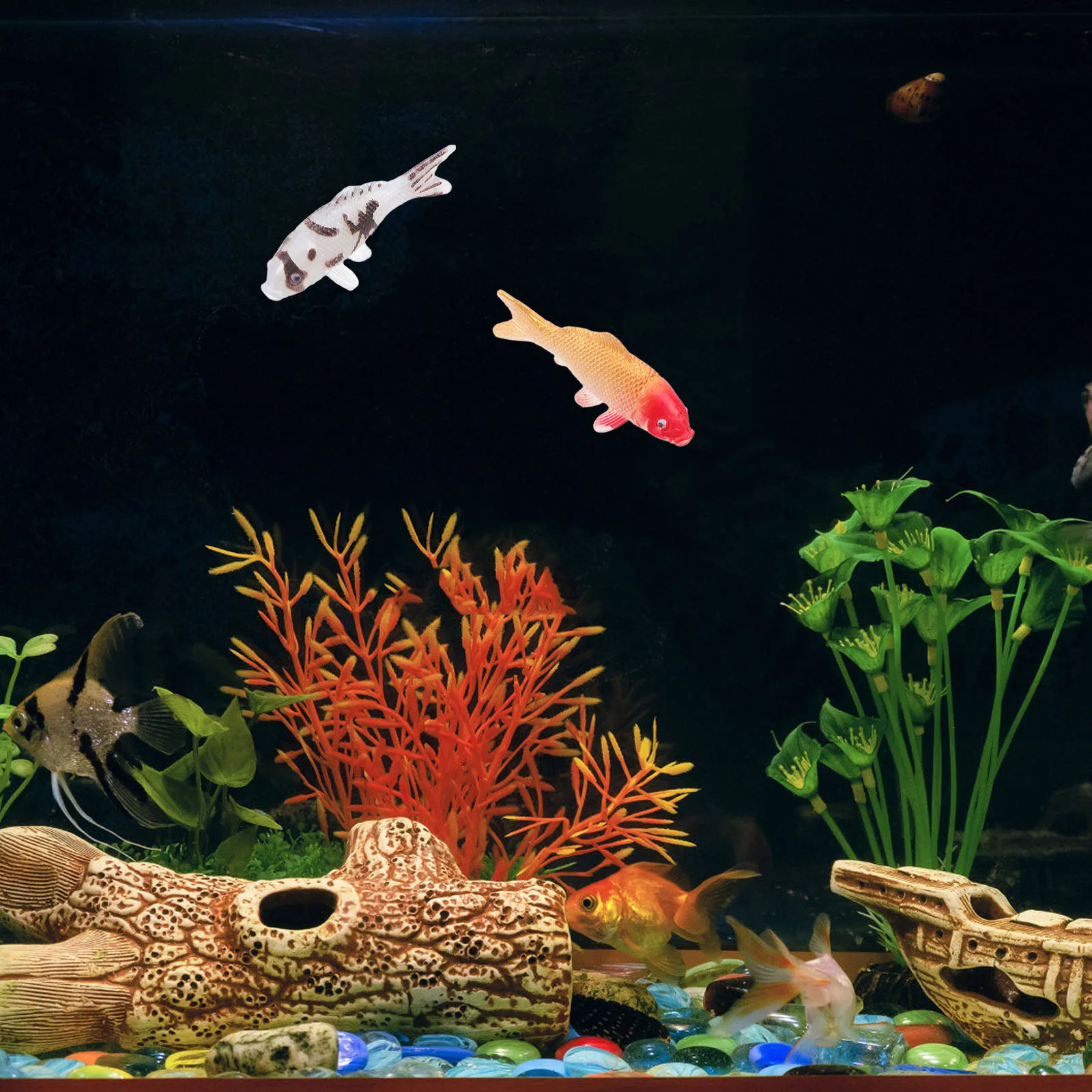 

4pcs Mini Simulated Koi Fish Artificial Aquarium Decor For Fish Tank Garden Desktop Small Craft Ornament Home Office Decoration