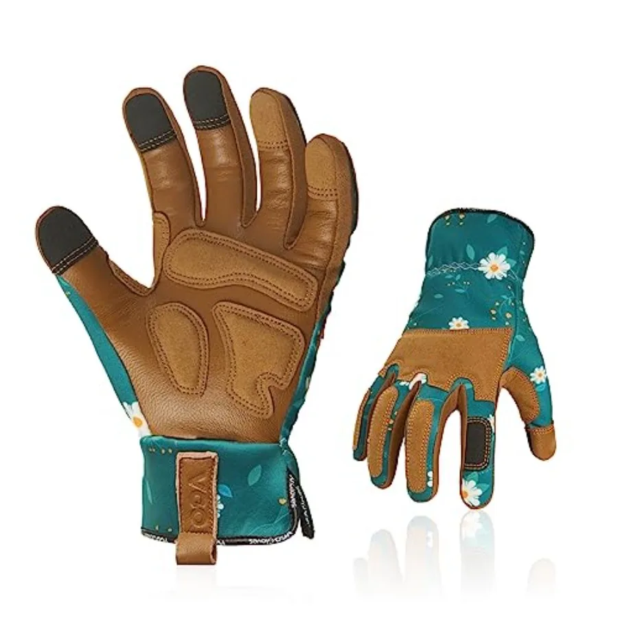 

1Pair Gardening Gloves for Women, Goatskin leather n Proof Working Gloves for Weeding, Digging, Raking, Pruning and Planting, T