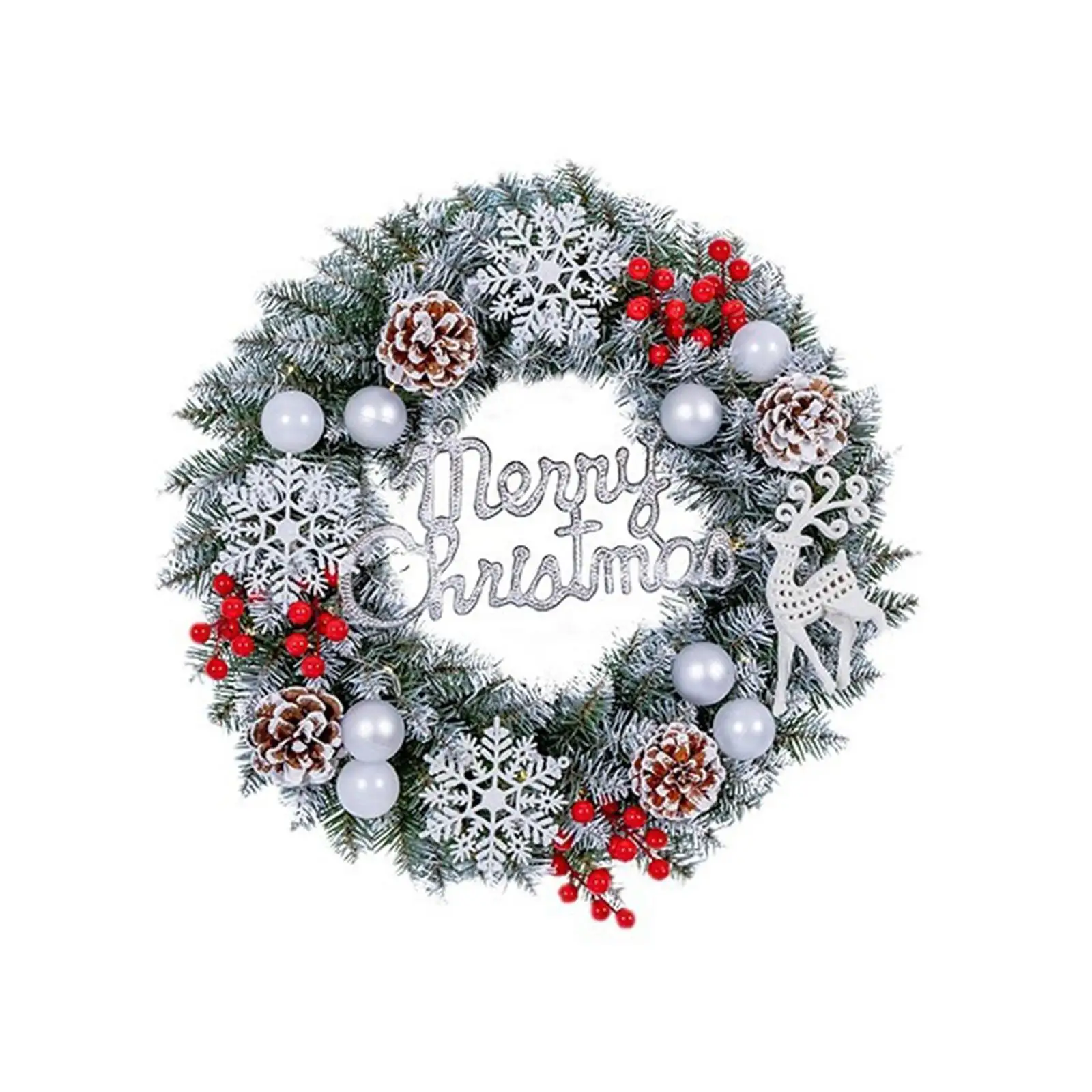 Christmas Wreath Door Decoration Snowflake Hanging Ornament Christmas Decoration