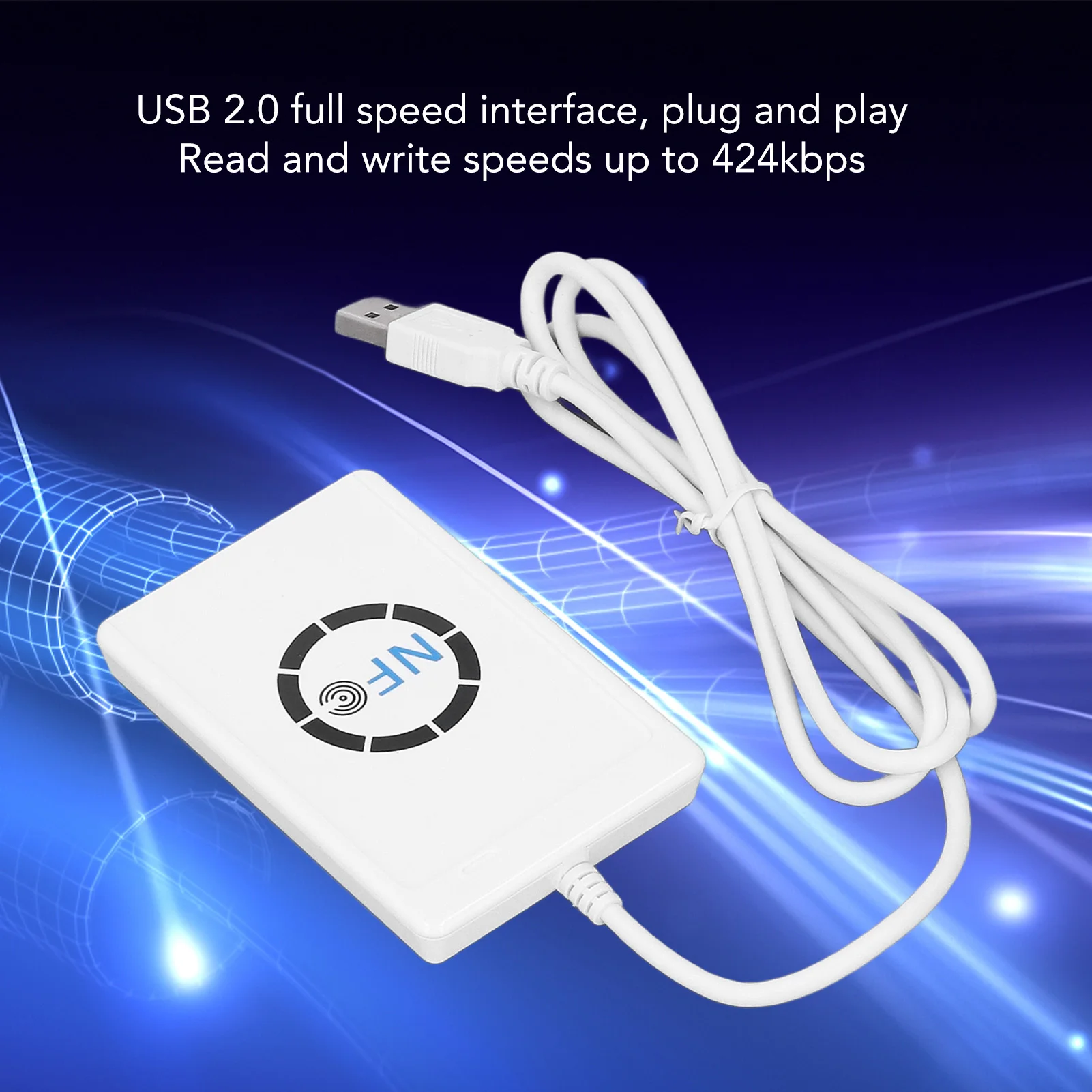 USBnfcスマートカードリーダー,USB,13.56 mbps,固定ペダルデュプリケーター,424 Mhz