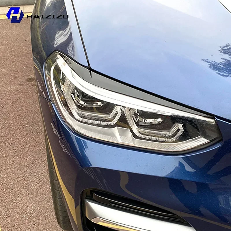 

For BMW X3 X4 G01 G02 2018-2023 Car front headlight decoration lamp eyebrow modification carbon fiber accessories external kit