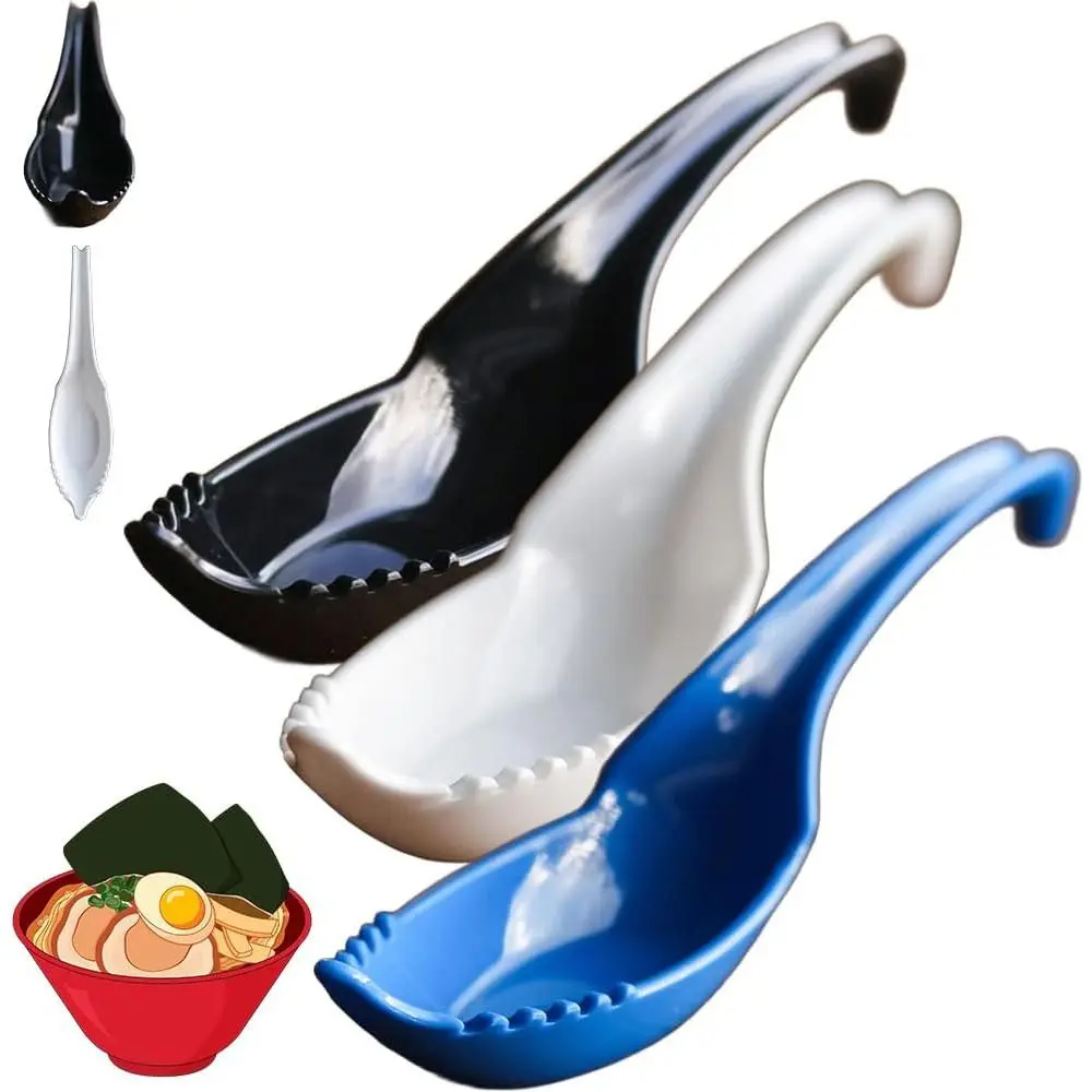 

2 In1 Ramen Noodle Soup Spoon with Fork Chinese Soup Spoons Food Grade Plastic Ramen Spoon Kitchen Supplies