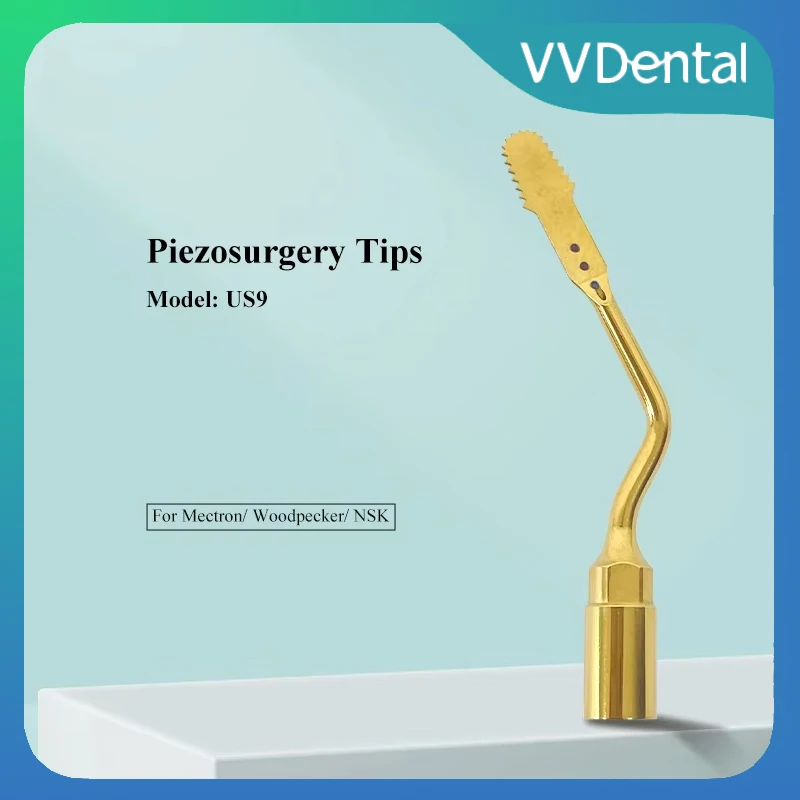 

Dental US9 Piezosurgery Tips Set for WOODPECKER/MECTRON Bone Knife Handpiece with Holder - Bone Cutting Tools for Dentistry