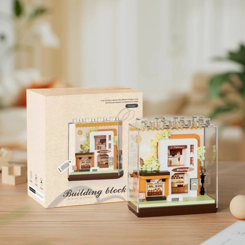 SEMBO Blumenladen Bausteine Handgemachte Diy Simulation Café Modell Puzzle Zusammengebaute Spielzeug Hochzeit Kleid Shop Dekorationen